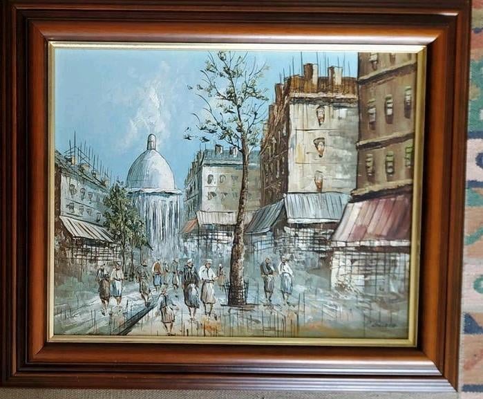 Mooi schilderij, gezicht op sacre coeur, Ophalen