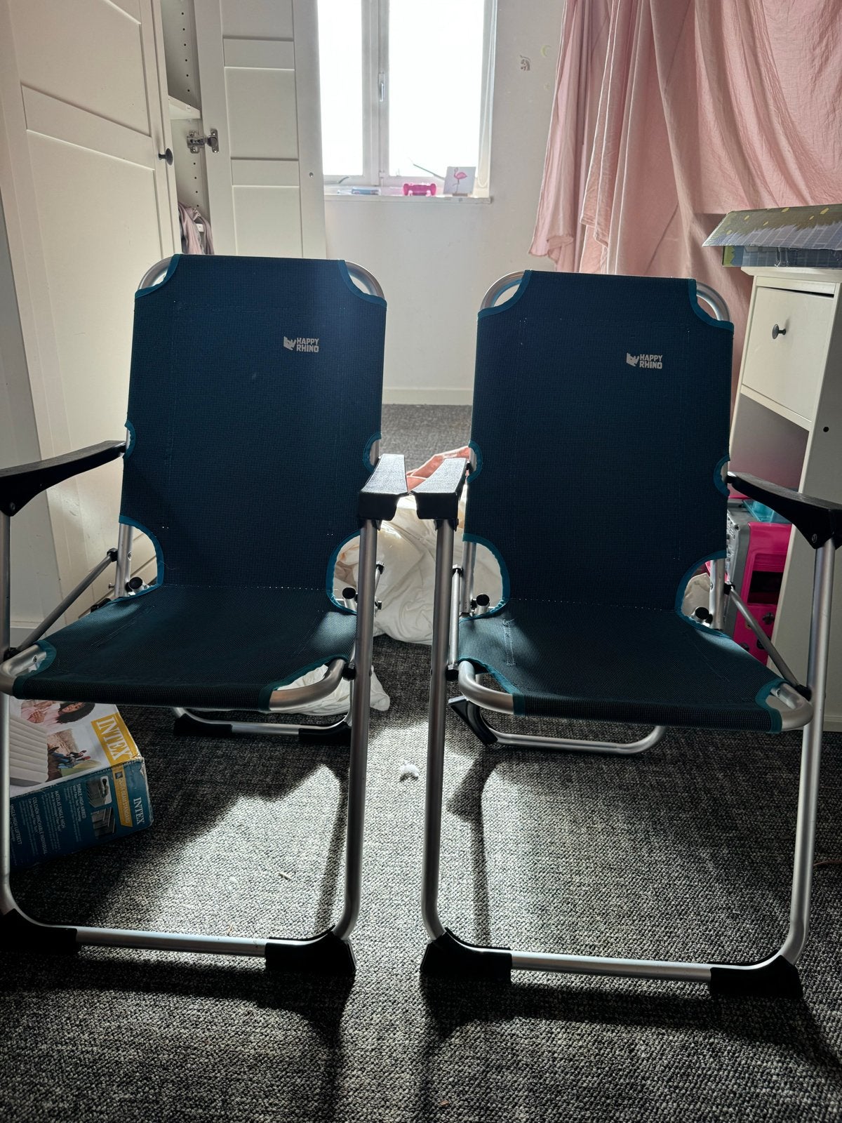 2x Happy Rhino Campingstoelen - Zo goed als nieuw, Ophalen of Verzenden, Zo goed als nieuw, Campingstoel