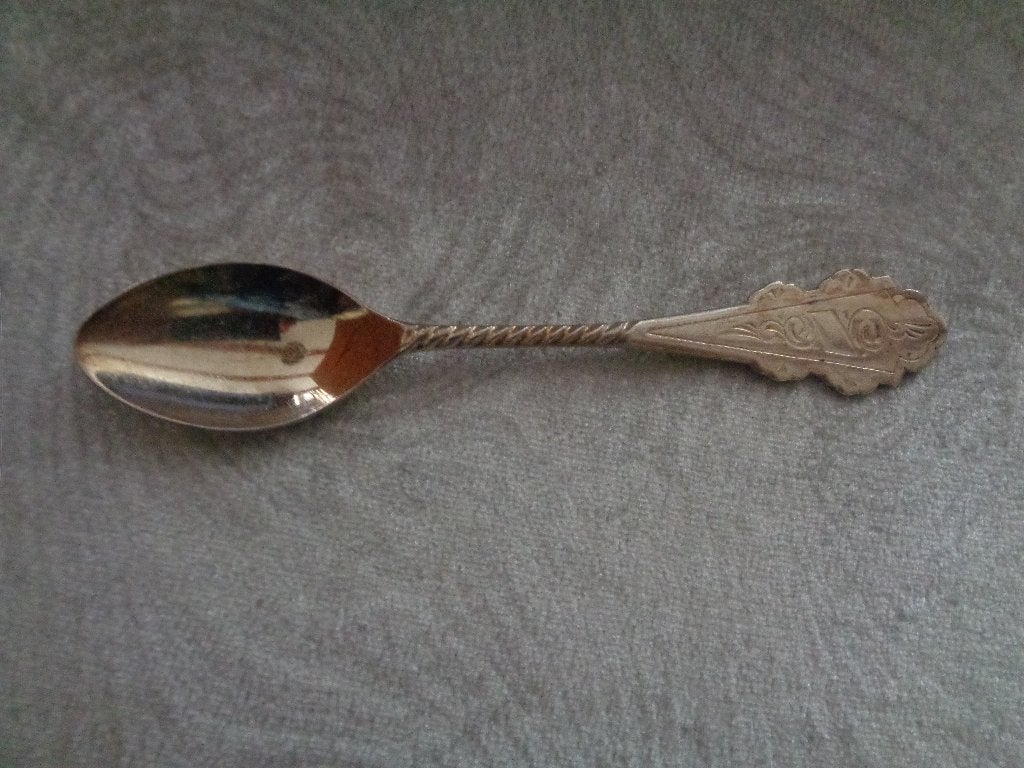 verzilverde theelepel van DD, Ophalen of Verzenden