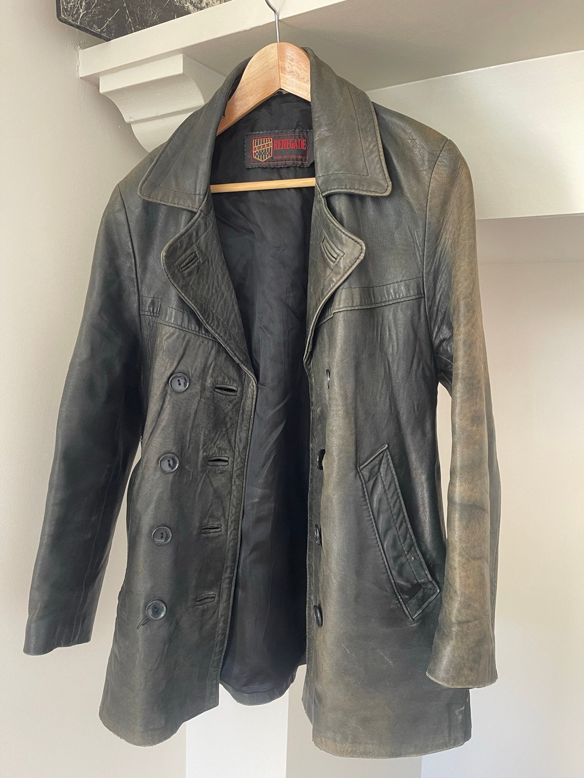 Vintage Renegade Leren Dames Jack Maat S, Ophalen of Verzenden, Gedragen, Maat 36 (S), Groen