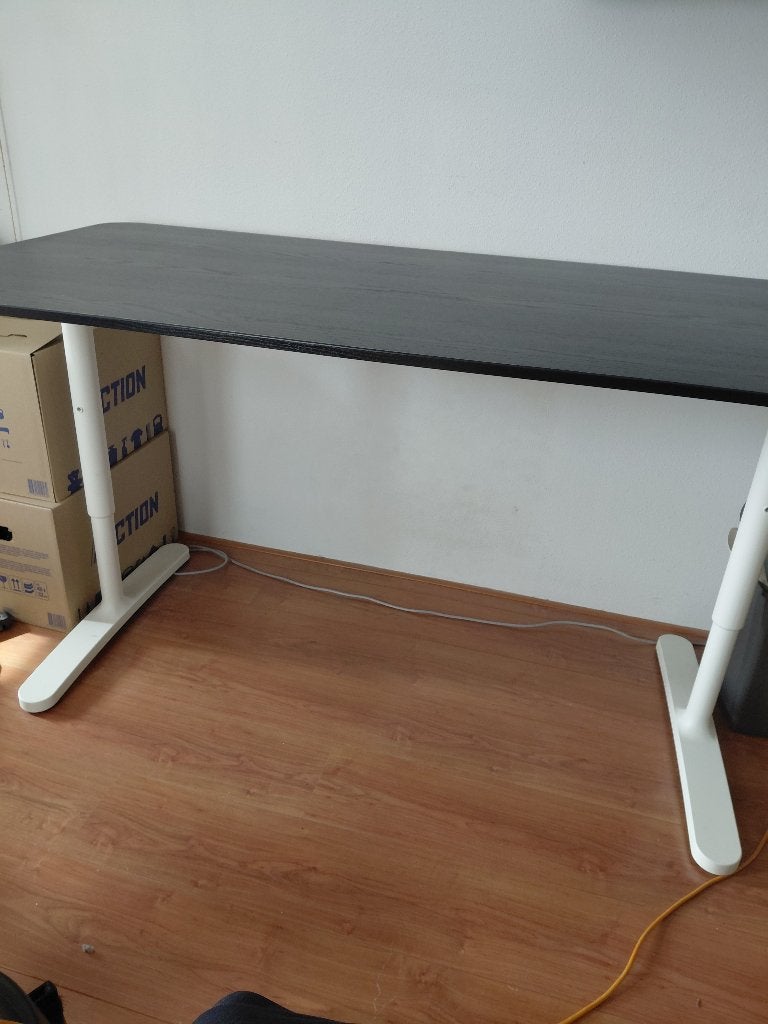 Bureau, Ophalen, Zwart, 160 cm, Gebruikt