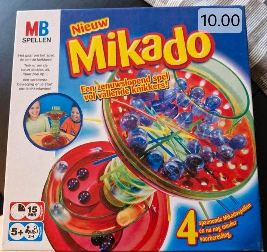 MB Spellen Mikado: Zenuwslopend spel vol vallende knikkers, Een of twee spelers, Ophalen of Verzenden, Nieuw, MB Spellen