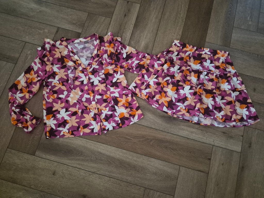 Super leuke set (blouse + rok) van Atelier Evene, maat S/M, Kleding | Dames, Meerkleurig, Ophalen of Verzenden, Zo goed als nieuw