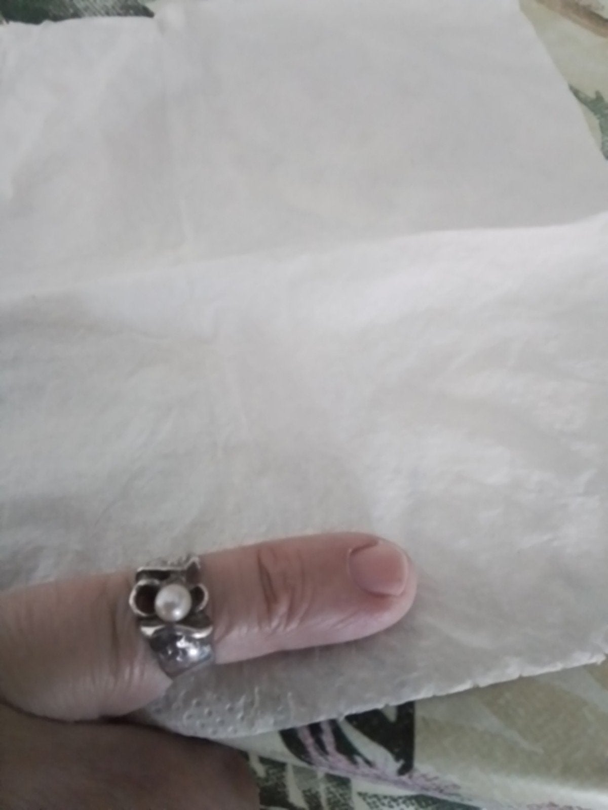 Zilver ring met parrel mooi ring moet op gepoetst woorden,,,, Sieraden, Tassen en Uiterlijk, Ringen, Ophalen of Verzenden, Zo goed als nieuw