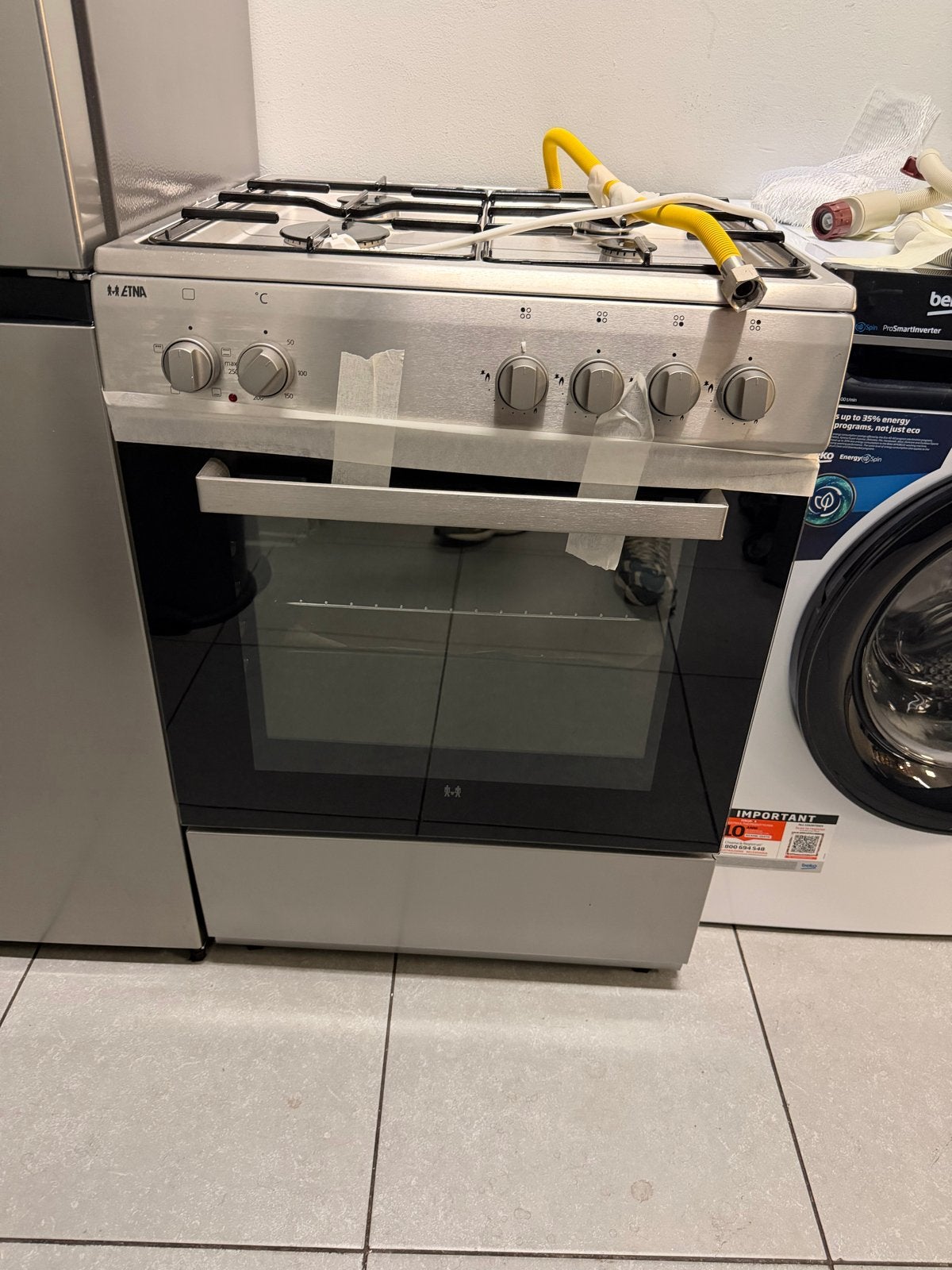 ETNA Vrijstaand Gasfornuis met Oven - Zo goed als nieuw, Ophalen, 4 kookzones, Zo goed als nieuw, Gas