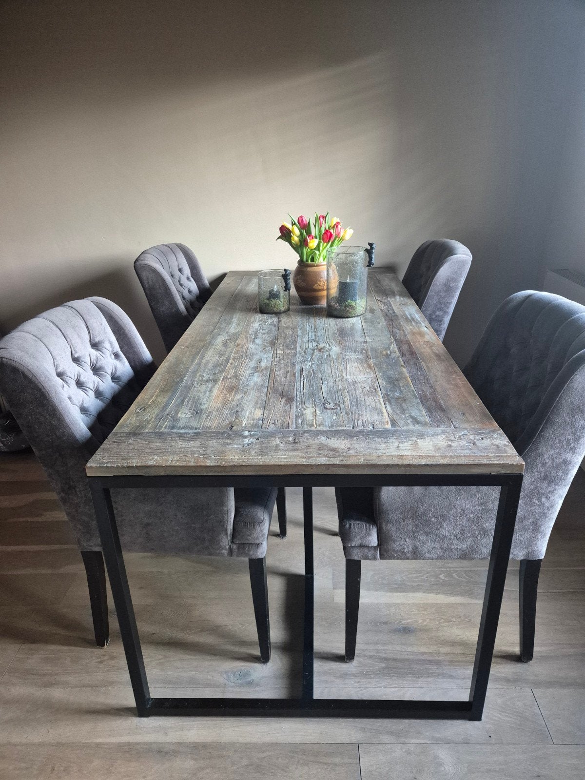 Lifestyle eettafel, Huis en Inrichting, Ophalen, Stoer industrieel sober, 50 tot 100 cm, Zo goed als nieuw