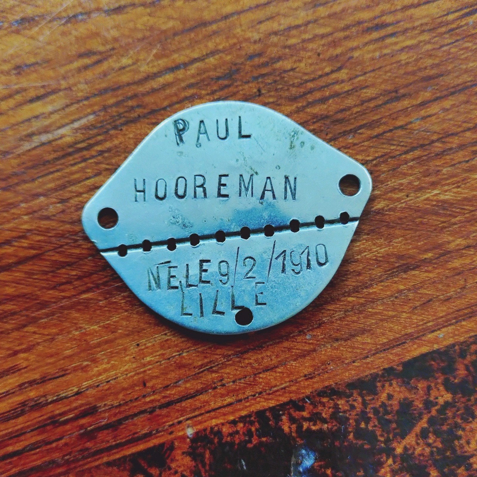 Hepla Dogtag Frans WO2 POW mei 1940 KGF Herkenningsplaatje, Verzamelen, Ophalen of Verzenden, Overige soorten, Overige gebieden