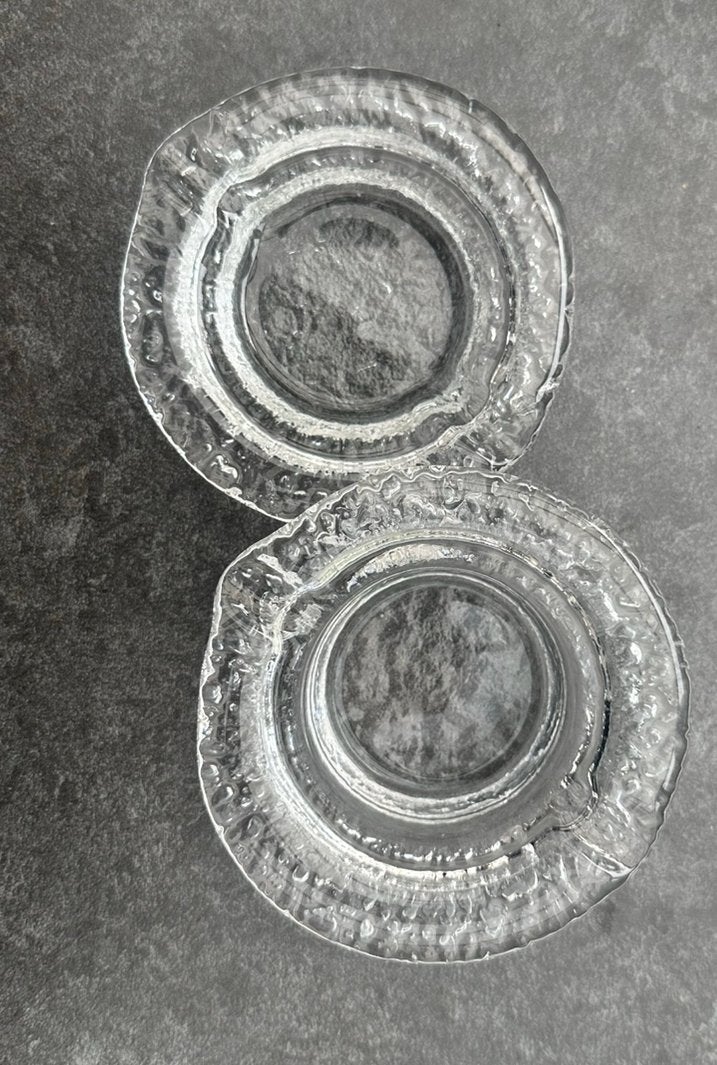 Twee vintage Iittala asbakken set zeer goed staat, Ophalen of Verzenden, Zo goed als nieuw, Glas
