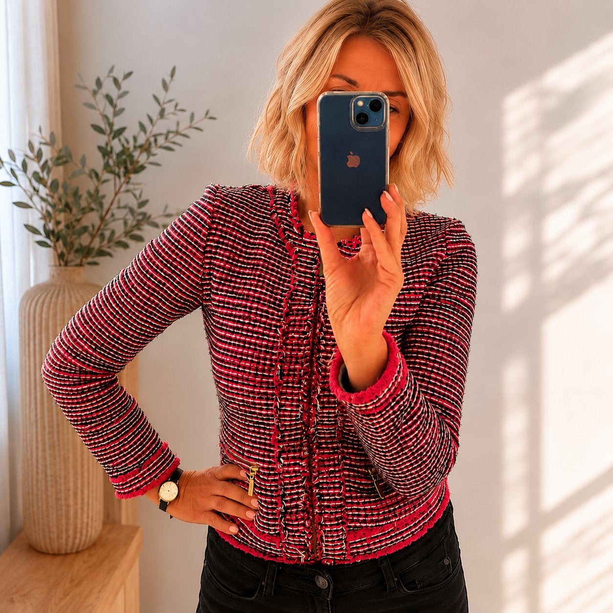 Zara bouclé jasje maat S, Ophalen of Verzenden, Gedragen, Maat 36 (S), Meerkleurig