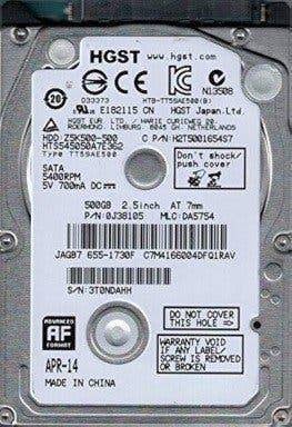 Hitachi Travelstar 5K500.B 500GB HDD 2.5" SATA, Intern, Gebruikt, Hgst, Ophalen of Verzenden