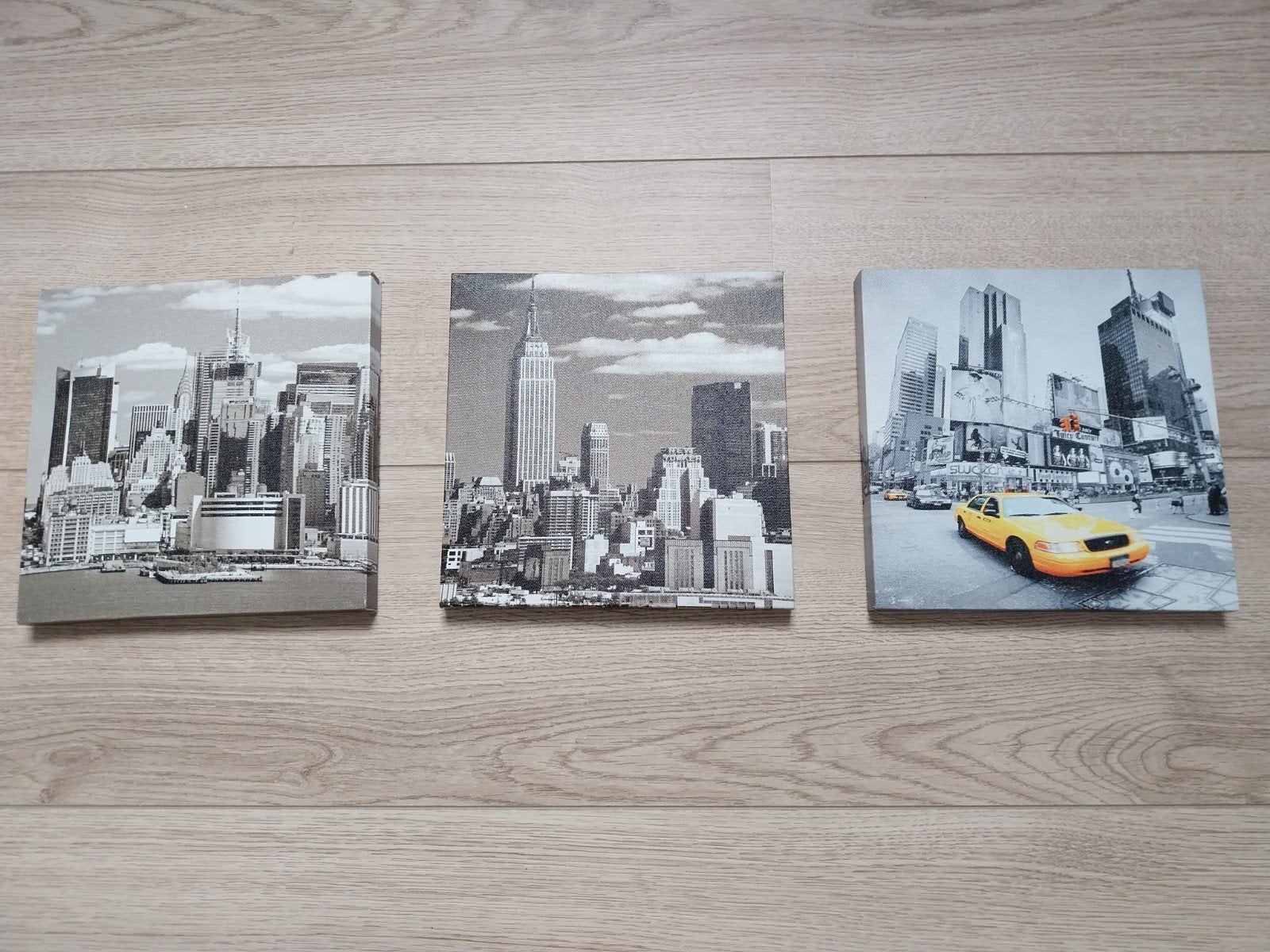 3 schilderijtjes New York, Ophalen of Verzenden, Minder dan 50 cm, Schilderij, 5 – 50