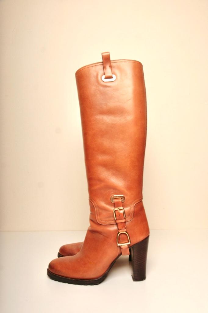RALPH LAUREN prachtige cognac leren laars 36 Winkelpr€2000,-, Kleding | Dames, Schoenen, Hoge laarzen, Bruin, Nieuw, Ophalen of Verzenden
