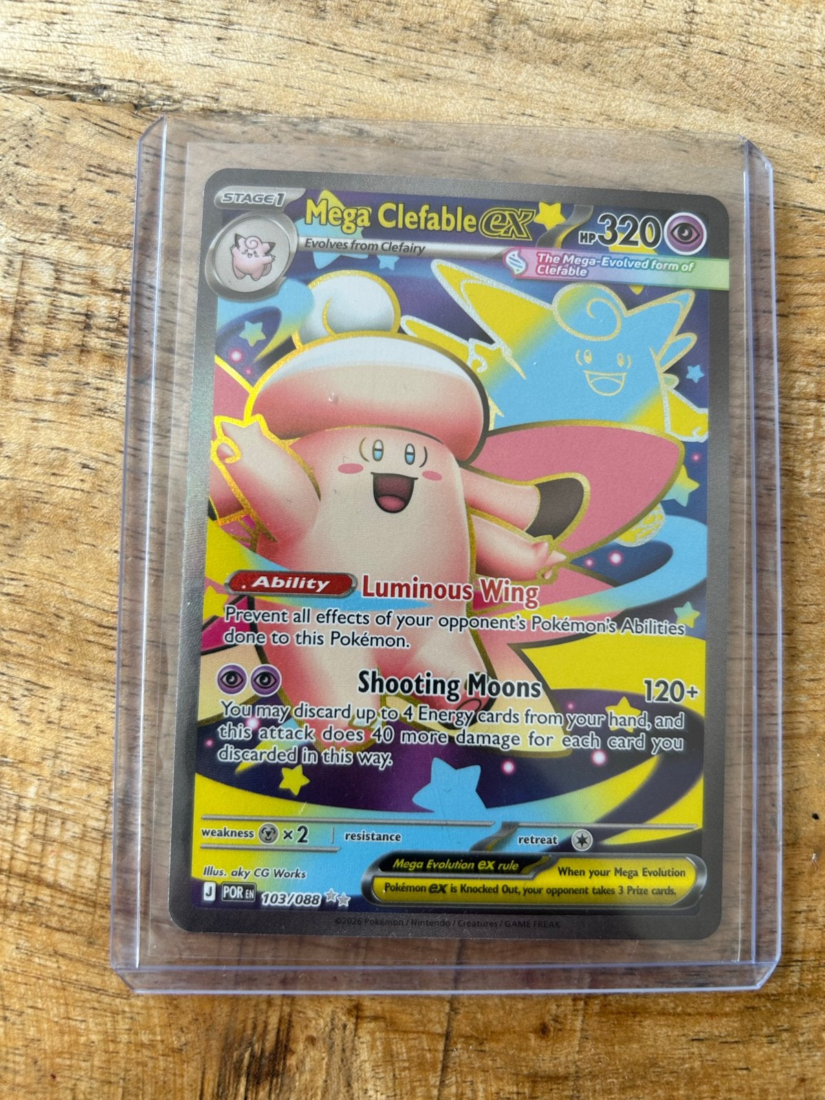 Pokémon Kaart: Mega Clefable EX (Foil) 103/088, Ophalen of Verzenden, Zo goed als nieuw, Losse kaart, Foil