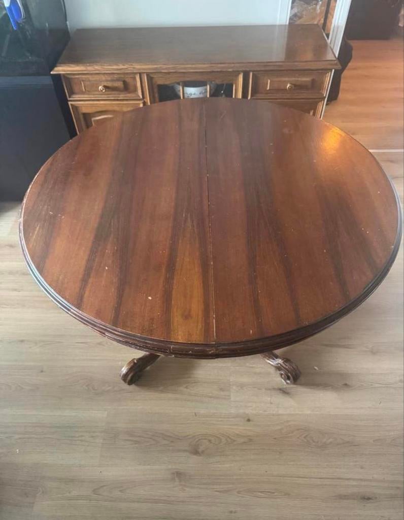 Barok uitschuifbare ronde tafel, Ophalen, Gebruikt
