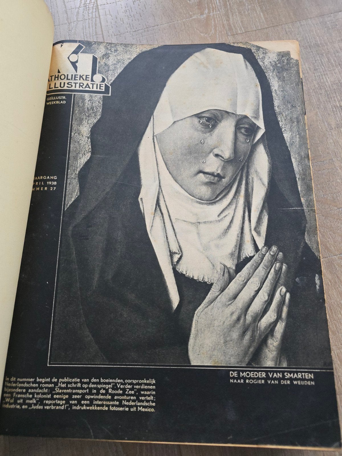 Antiek gebundeld boek 2090 pagina's Katholieke Illustraties, Ophalen of Verzenden