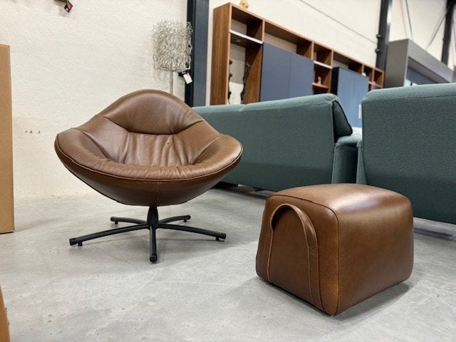 Nieuw Label van den Berg Hidde Soft Fauteuil Bruin leer, Nieuw, Ophalen of Verzenden, Label, 75 tot 100 cm