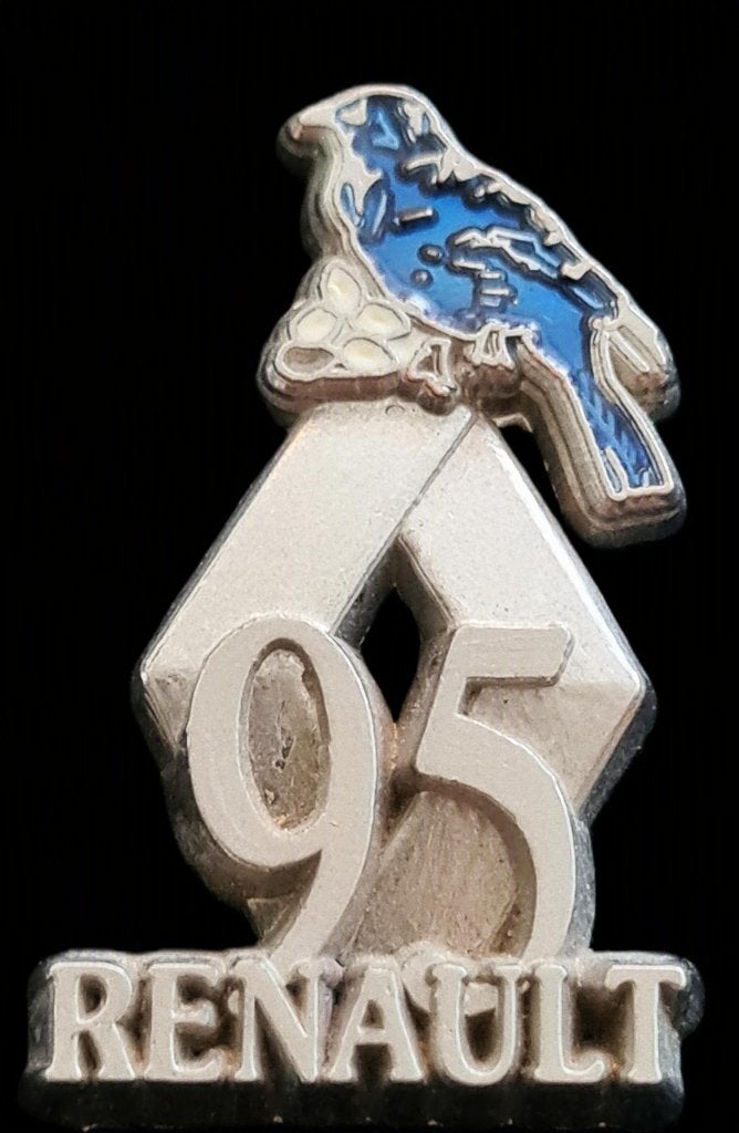 Renault 95 pin met blauwe vogel, Verzamelen, Verzenden, Nieuw, Transport, Speldje of Pin