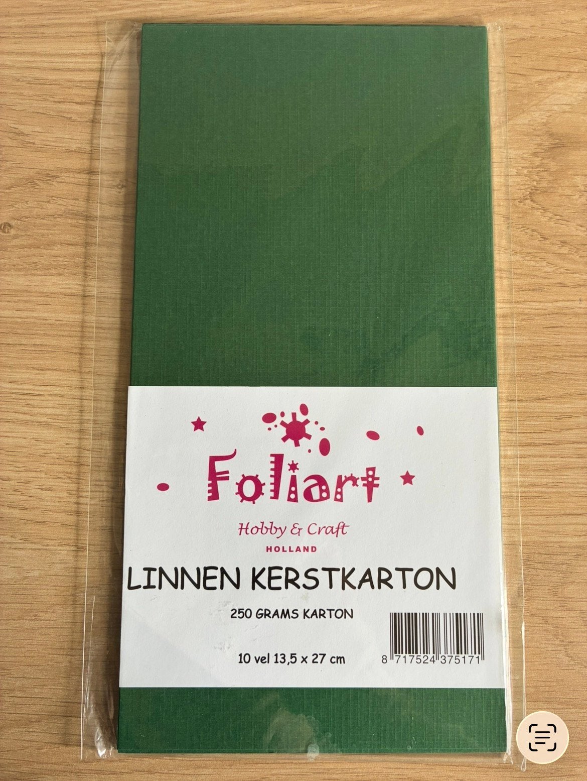 Linnen kerstkarton, 10 vellen, Ophalen, Nieuw, Blanco kaart of Basiskaart