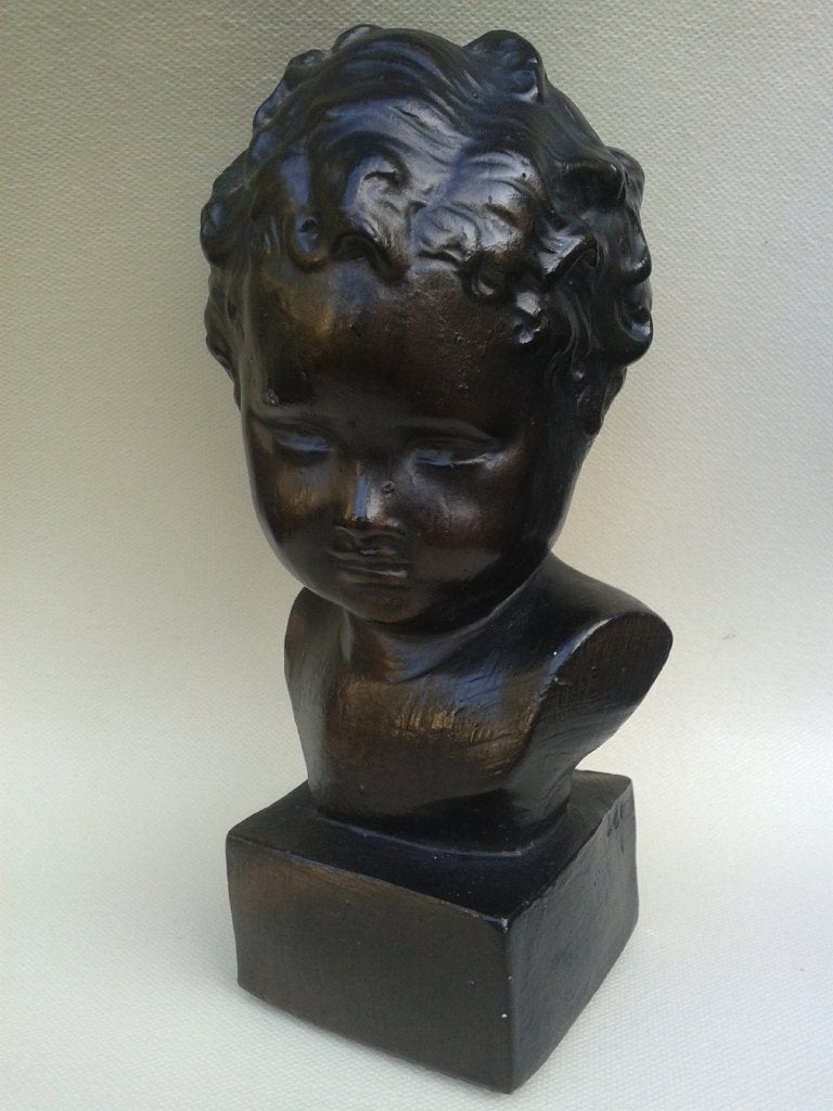 Buste Lief Kindergezichtje <> BEELDJE Krullenkopje 18 cm hg., Ophalen of Verzenden, Zo goed als nieuw, Mens