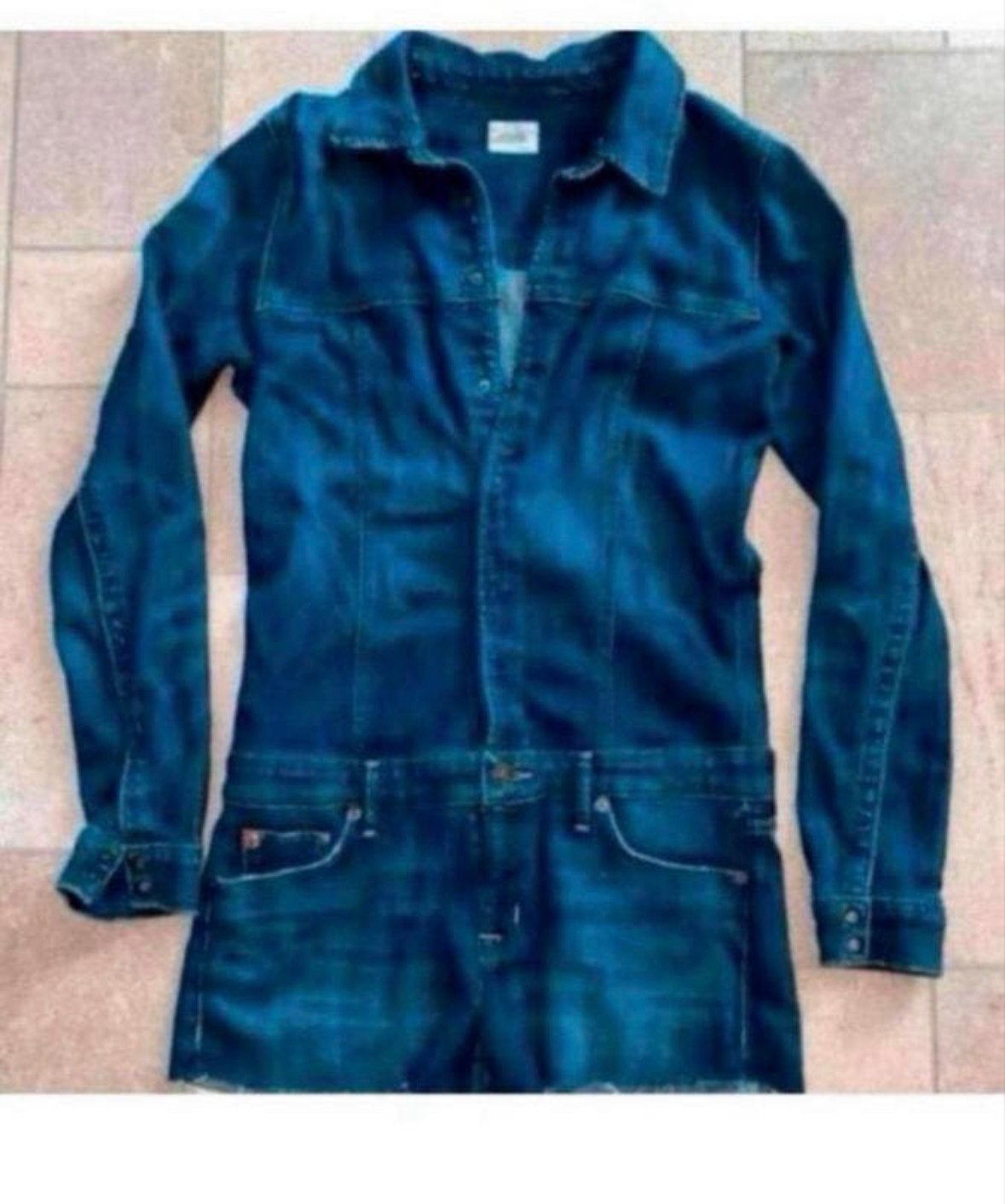 Hudson Playsuit Korte Jeans Jumpsuit Maat S, Kleding | Dames, Jumpsuits, Ophalen of Verzenden, Gedragen, Maat 36 (S), Blauw
