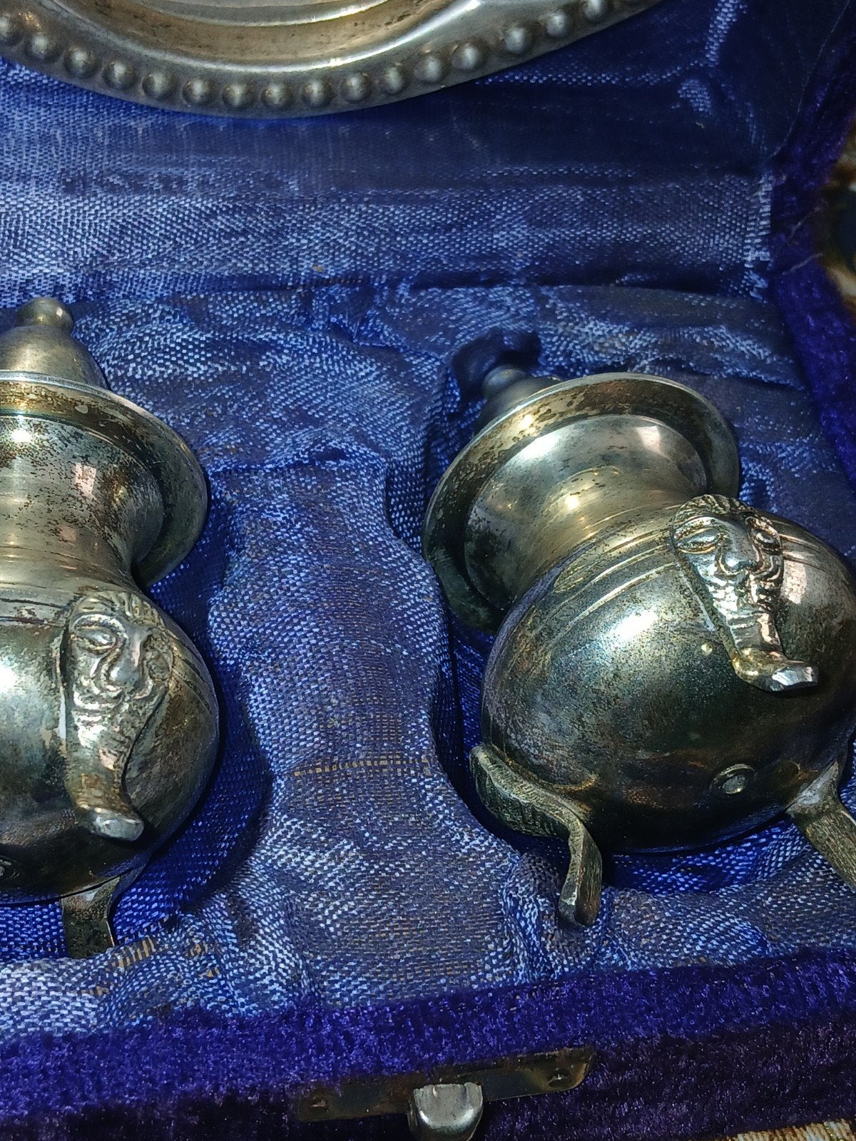 Vintage Zilverkleurige Zout- en Peperstrooiers Set, Antiek en Kunst, Ophalen of Verzenden