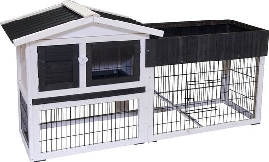 Flamingo Konijnenhok Aurora Rustic Grijs, Dieren en Toebehoren, Verzenden, Nieuw, 90 cm of meer, Konijn