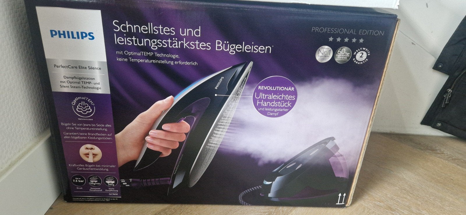 Nieuw! Philips PerfectCare Elite Silence stoomstrijkijzer, Ophalen of Verzenden, Nieuw, Strijkijzer met snoer
