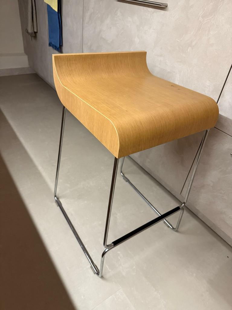 Calligaris Kook Eiland Stoel / Kruk - Hout & Metaal, Met voetsteun, 60 tot 90 cm, Ophalen of Verzenden, Zo goed als nieuw