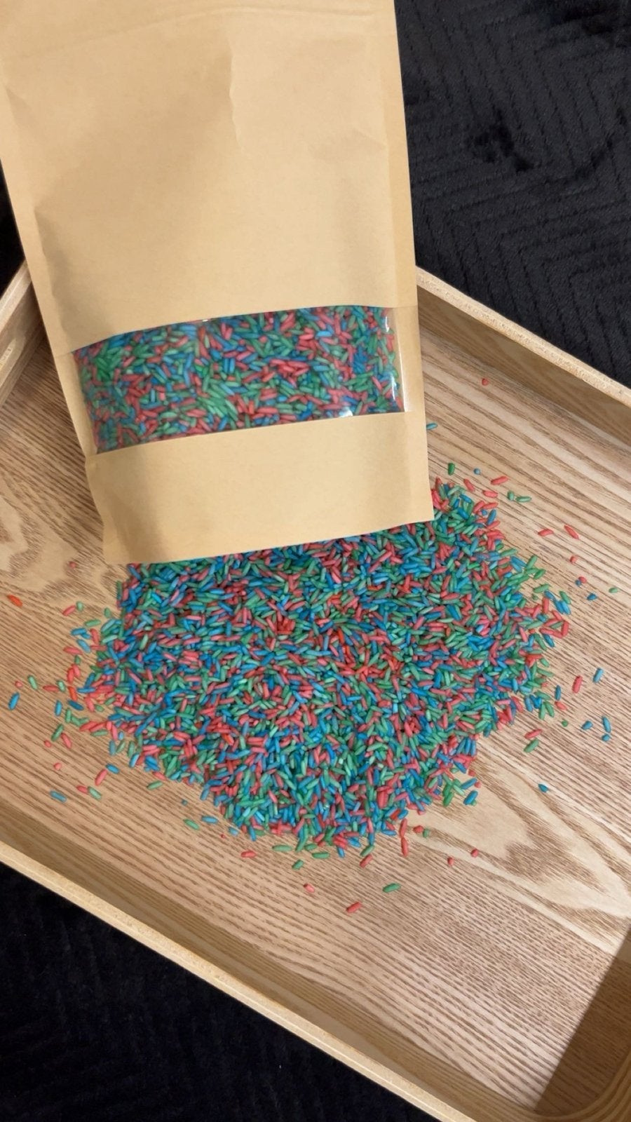 Speelrijst 500 gram blauw, groen, rood, Kinderen en Baby's, Speelgoed | Educatief en Creatief, Hoogersmilde Beilervaart 1, Ophalen of Verzenden