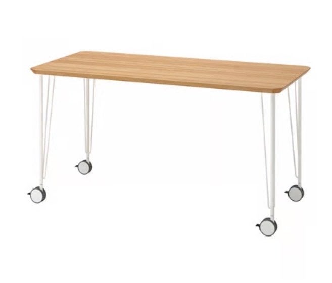 Gratis IKEA ANFALLARE tafelblad bamboe 140x65, Krille poten, Ophalen, Gebruikt, 100 tot 150 cm, 50 tot 100 cm