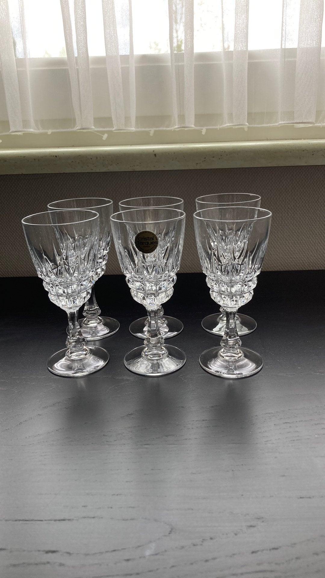 Pompadour loodkristal | Cristal D'Arques - Durand 6 wijnglas, Glas of Glazen, Nieuw, Ophalen of Verzenden, Glas