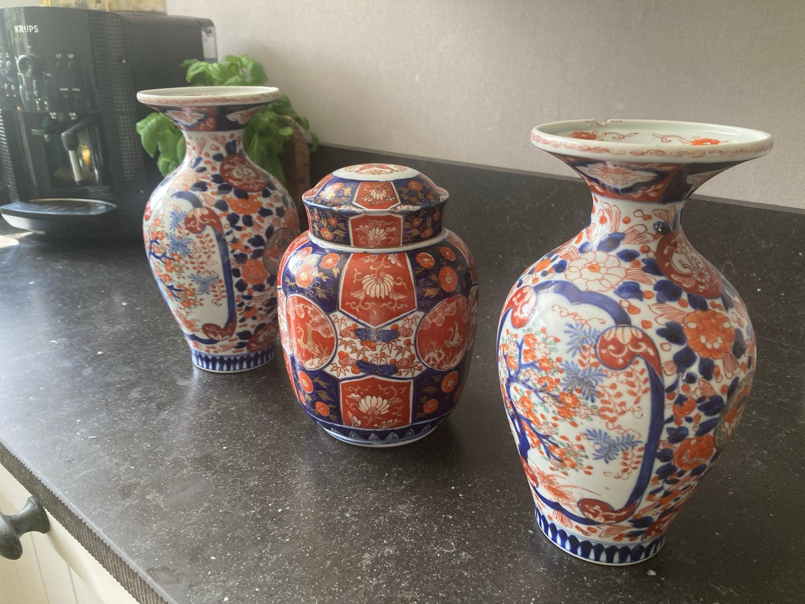 Antiek Japans Porseleinen Kaststel - Imari Stijl, Ophalen of Verzenden