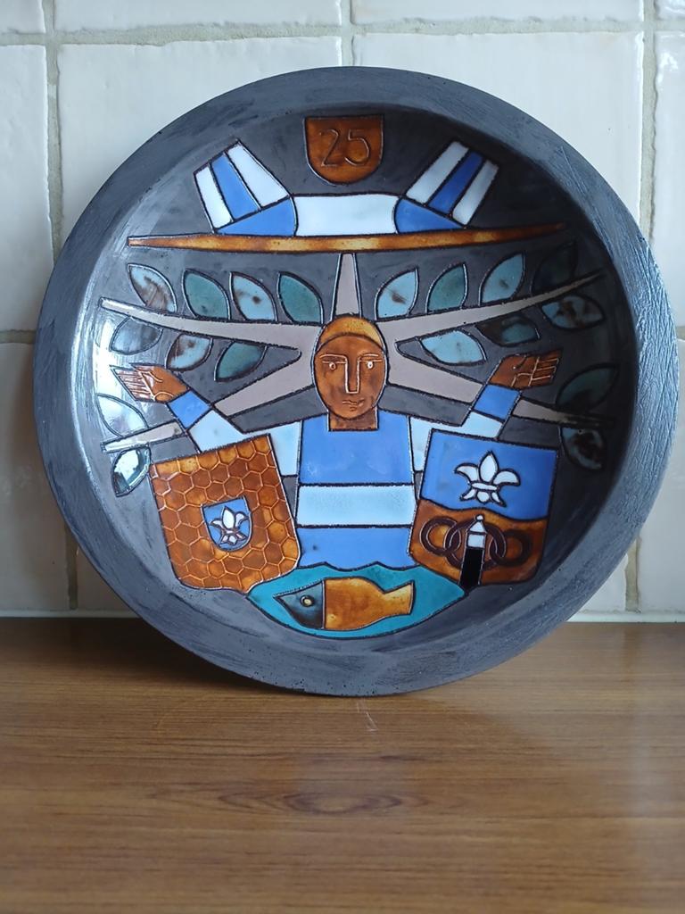Wandbord Lelystad, Dronten, H. Potters, Antiek en Kunst, Antiek | Wandborden en Tegels, Ophalen of Verzenden