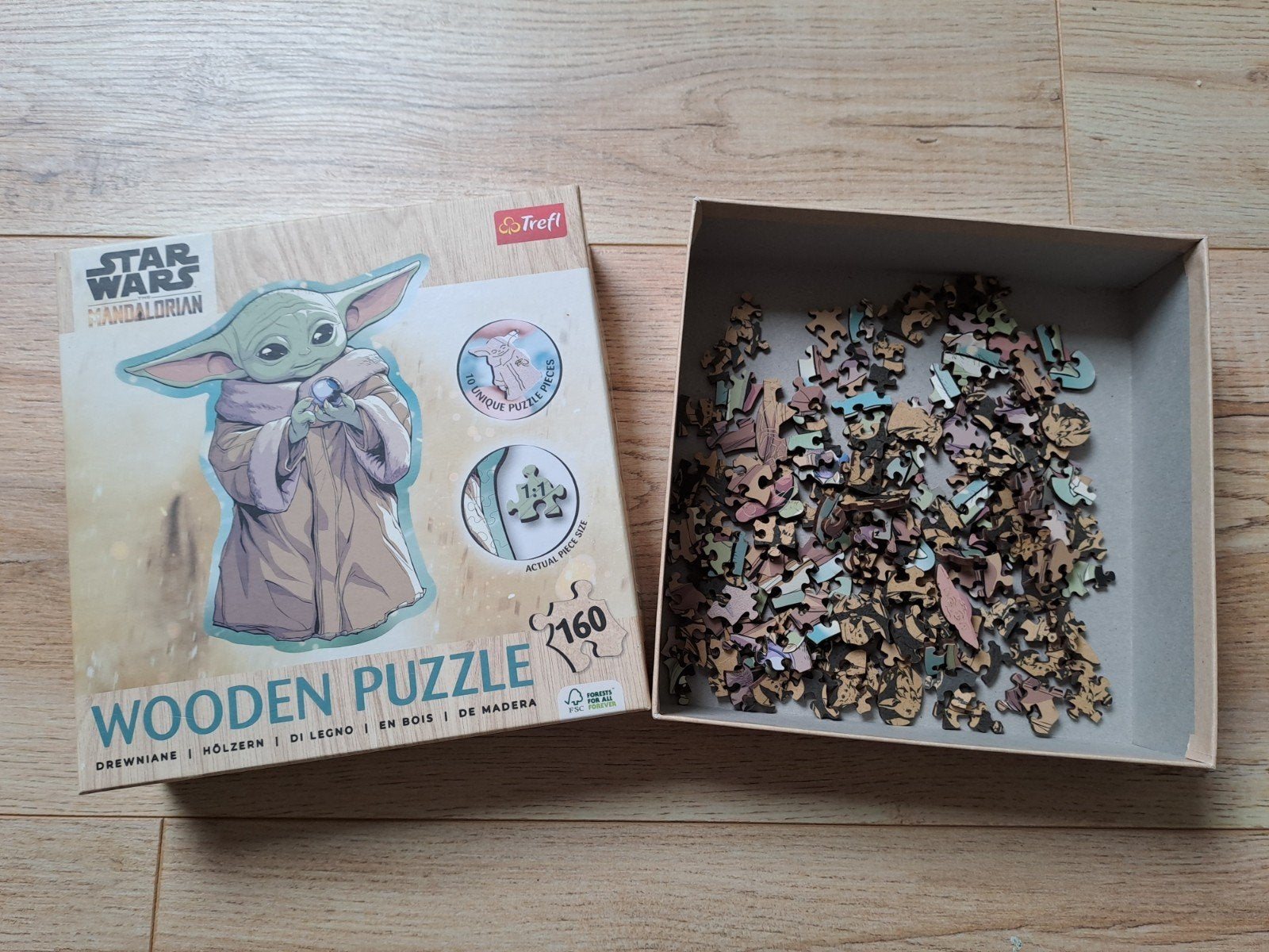 Star Wars The Mandalorian Houten Puzzel - Grogu (Baby Yoda), Zo goed als nieuw, Van hout, 6 jaar of ouder, Meer dan 50 stukjes
