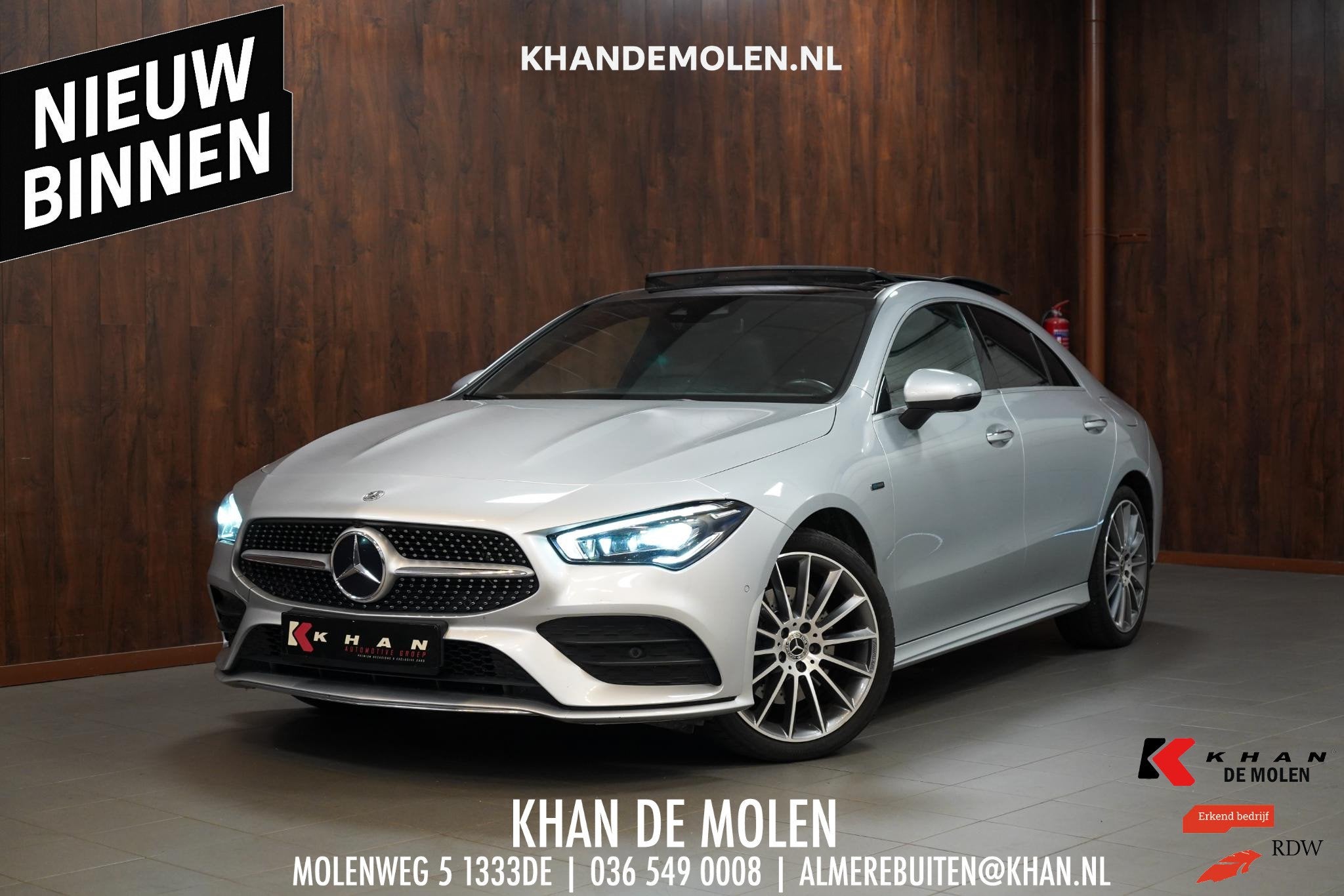 Mercedes-Benz CLA-klasse 250 e AMG Line BOMVOL|Pano|Burmeste, Auto's, CLA, Stof, Gebruikt, 4 cilinders