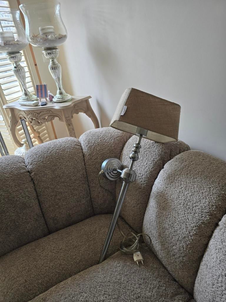 Prachtige landelijke  wandlamp met kap riviera maison kap, Ophalen of Verzenden, Zo goed als nieuw, Beige, Vierkant