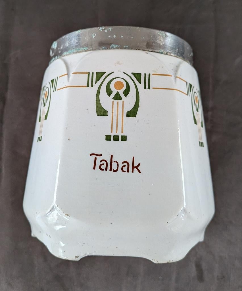 Vintage art deco keramische tabakspot Chris van der Hoef, Antiek en Kunst, Ophalen of Verzenden