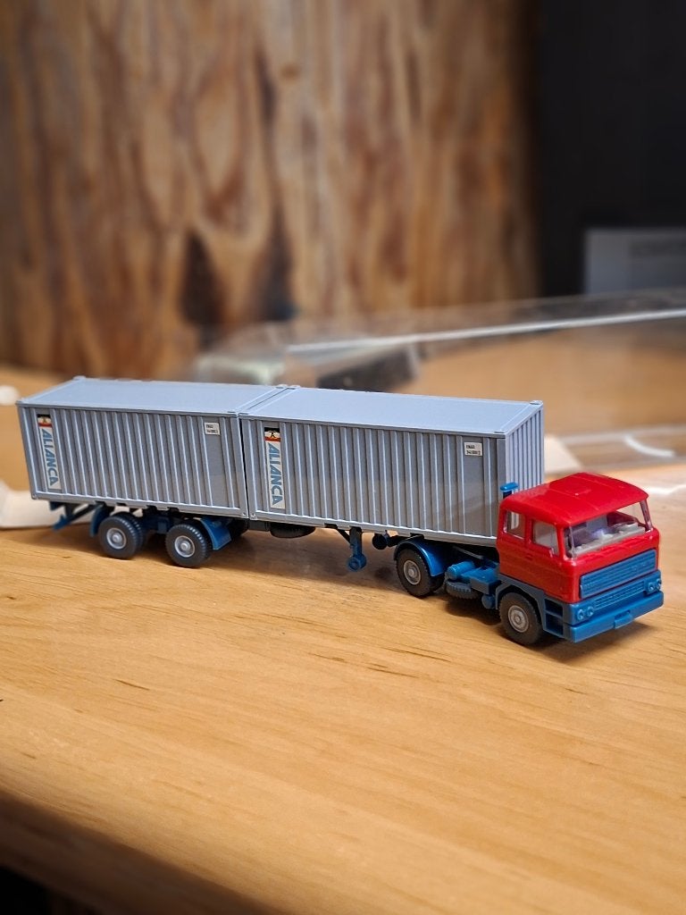 Wiking DAF Container oplegger Aliance, Hobby en Vrije tijd, Modelauto's | 1:87, Ophalen of Verzenden, Bus of Vrachtwagen, Wiking