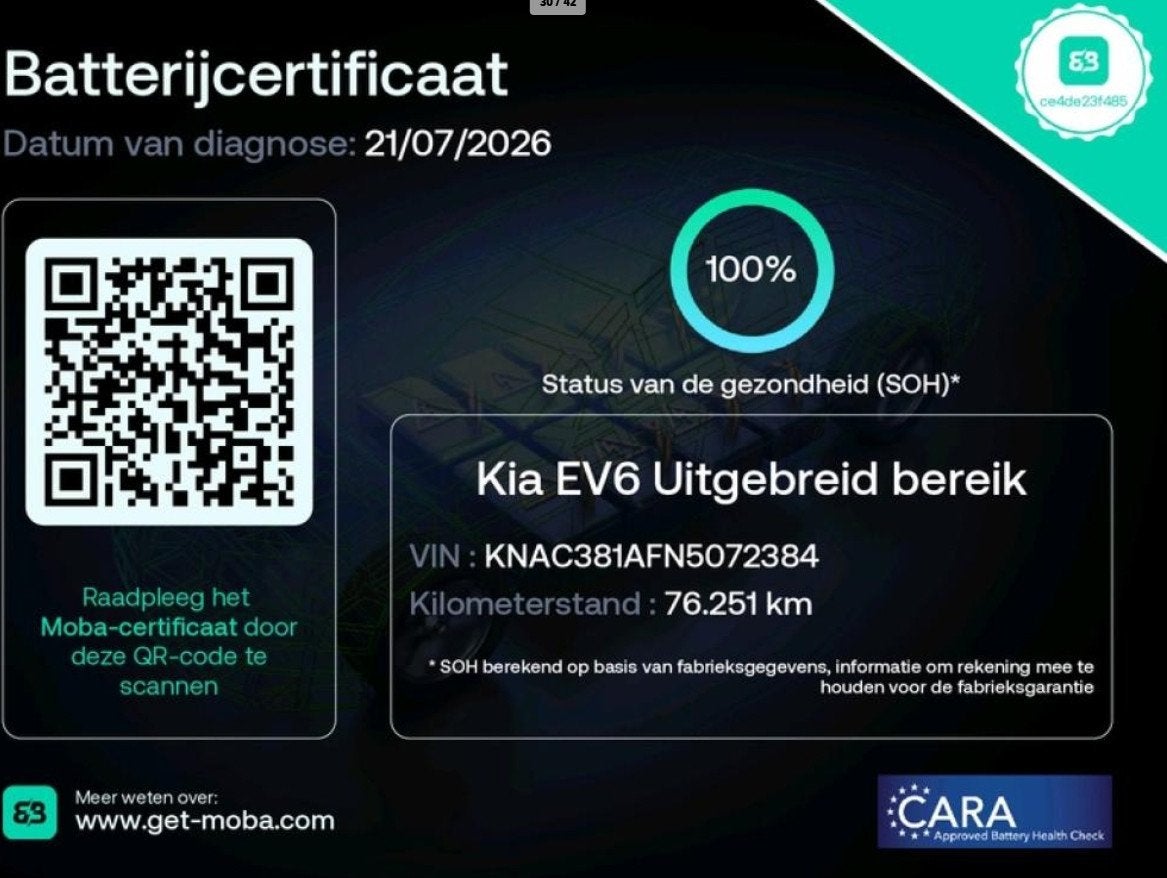 Kia EV6 Plus 77.4 kWh 100% SOH Meridian Sound|Memory|Dealer, Automaat, 228 pk, Achterwielaandrijving, Gebruikt