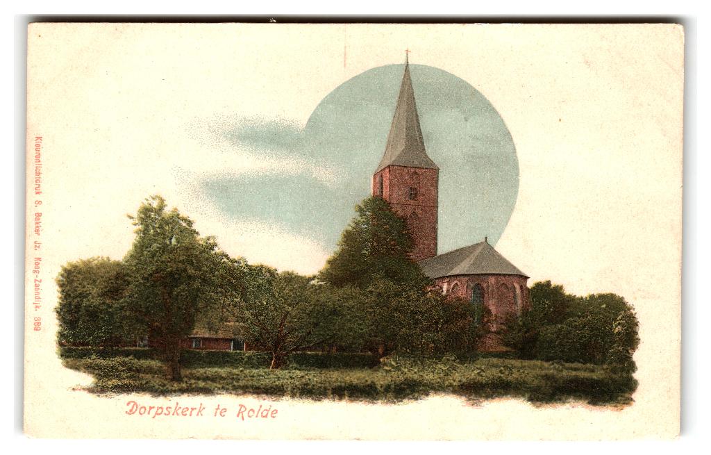 Rolde, Dorpskerk te Rolde, Verzenden, Voor 1920, Ongelopen, Drenthe