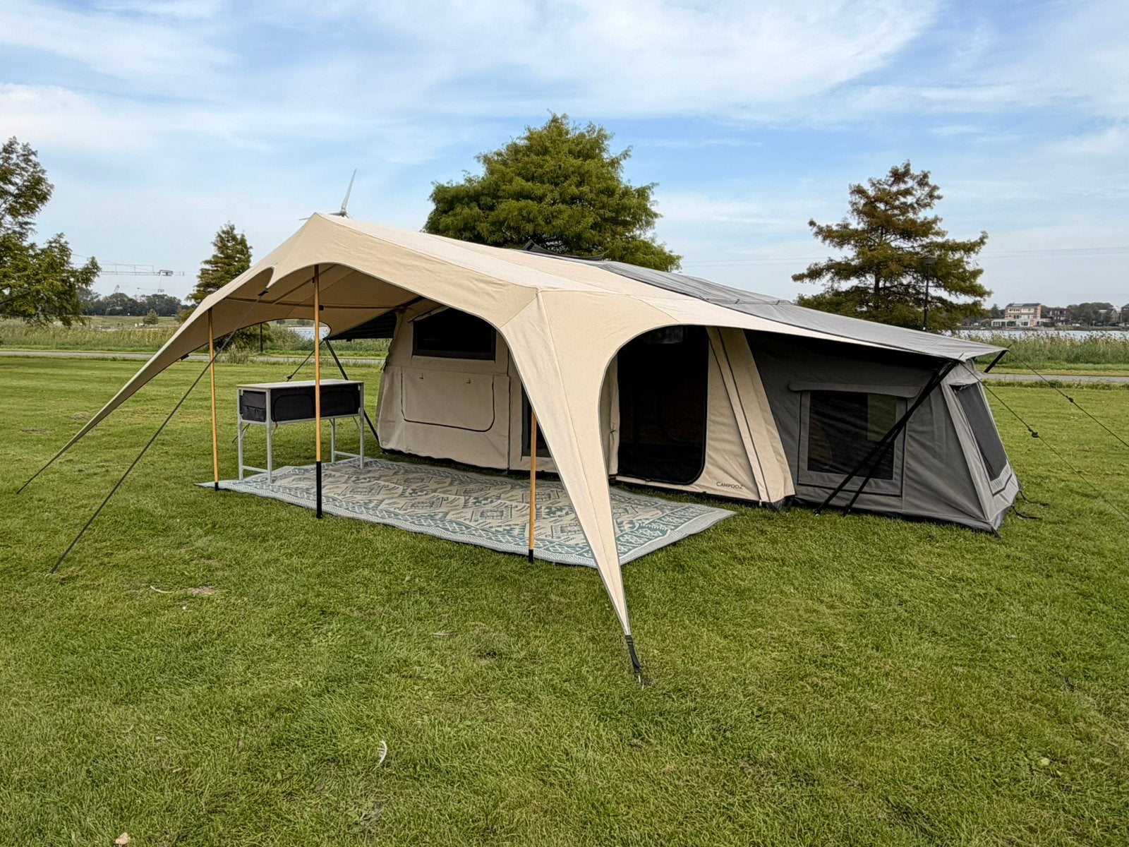 Campooz Lazy Jack Trekking 2023, Caravans en Kamperen, Ophalen, Beige, Aanwezig, Campooz