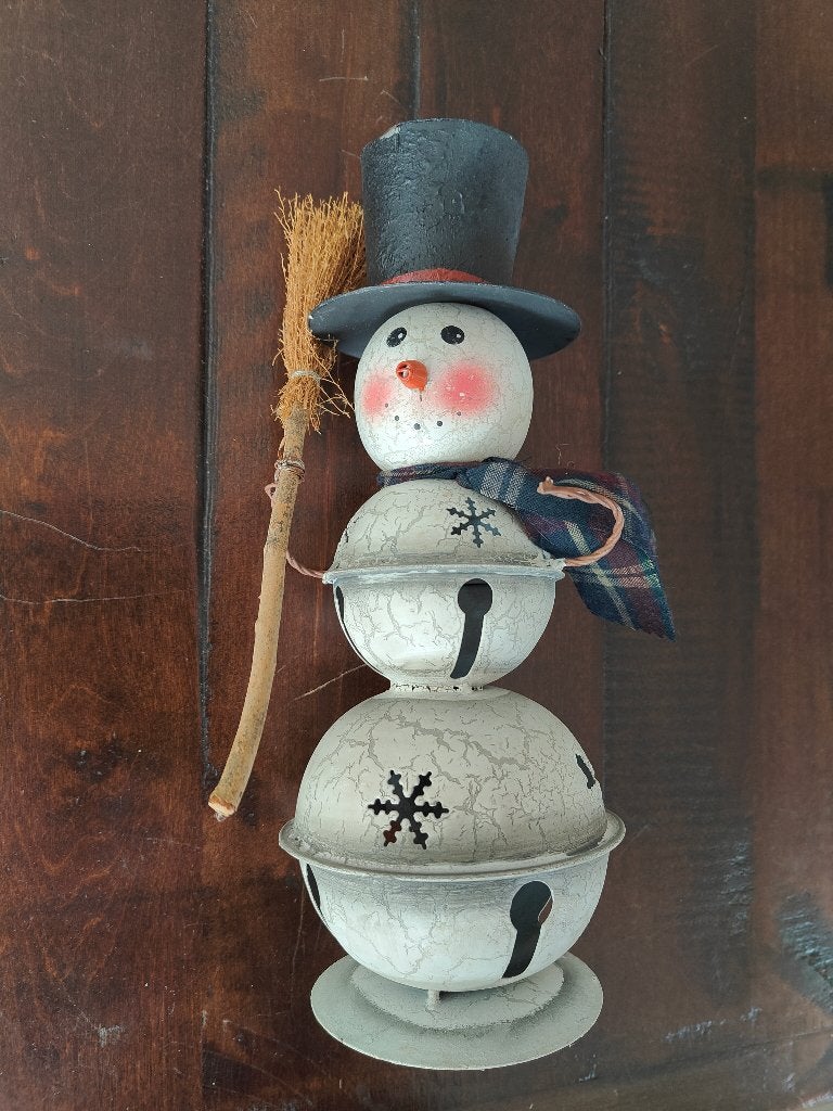 Metalen sneeuwpop landelijke primitieve kerst, Ophalen of Verzenden, Gebruikt
