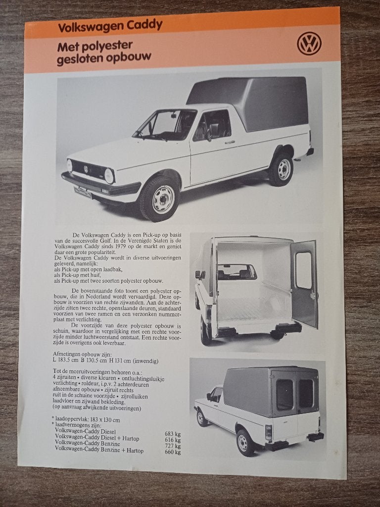 VW Caddy leaflet, Verzenden, Gelezen, Volkswagen