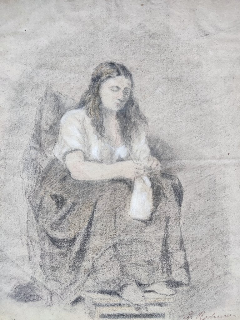 Charles Rochussen (1814-1894) ges. - Breister, Antiek en Kunst, Kunst | Tekeningen en Foto's, Ophalen of Verzenden, Tekening, Potloodtekening