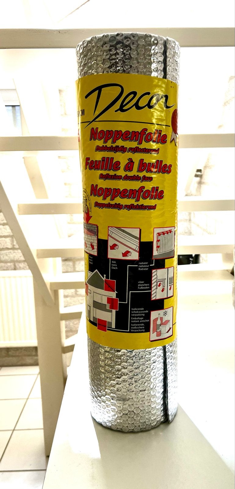Decor Noppenfolie - Reflecterende Isolatie 10m x 60cm, Minder dan 4 cm, Overige materialen, Nieuw, Vloerisolatie
