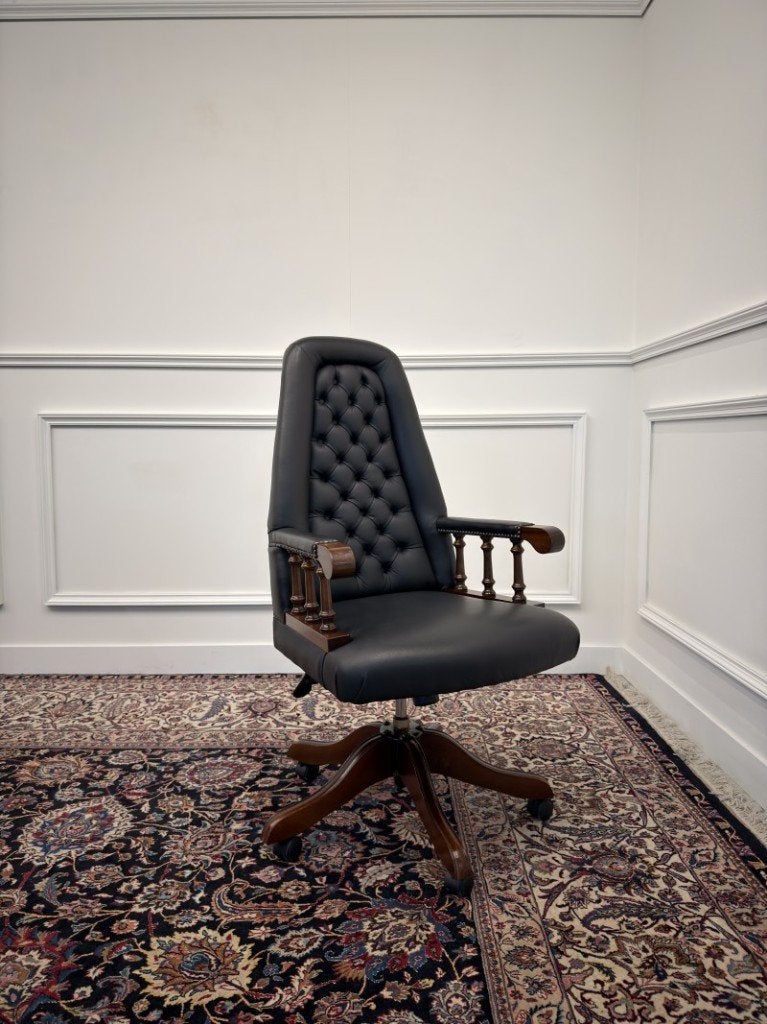 Klassiek Engels Chesterfield Bureaustoel, Ophalen of Verzenden