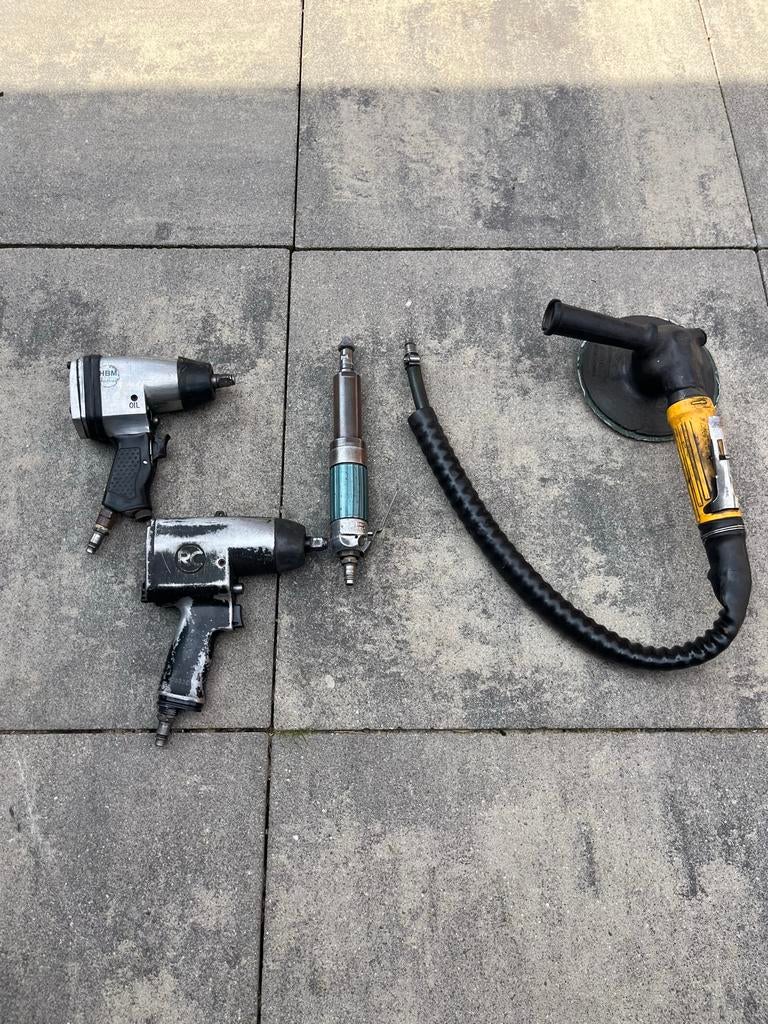 Diverse pneumatische gereedschappen: slagmoersleutels, slijp, Ophalen, Gebruikt