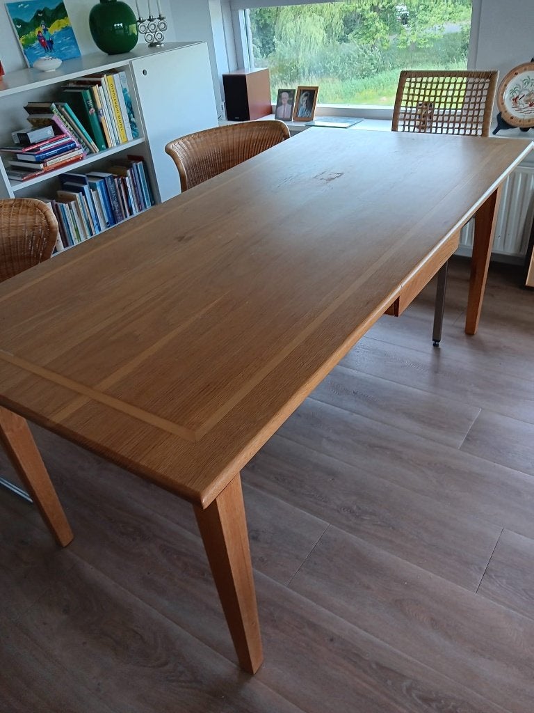 Eikenhouten eettafel 180x 90, Ophalen, 50 tot 100 cm, Vijf personen of meer, 150 tot 200 cm