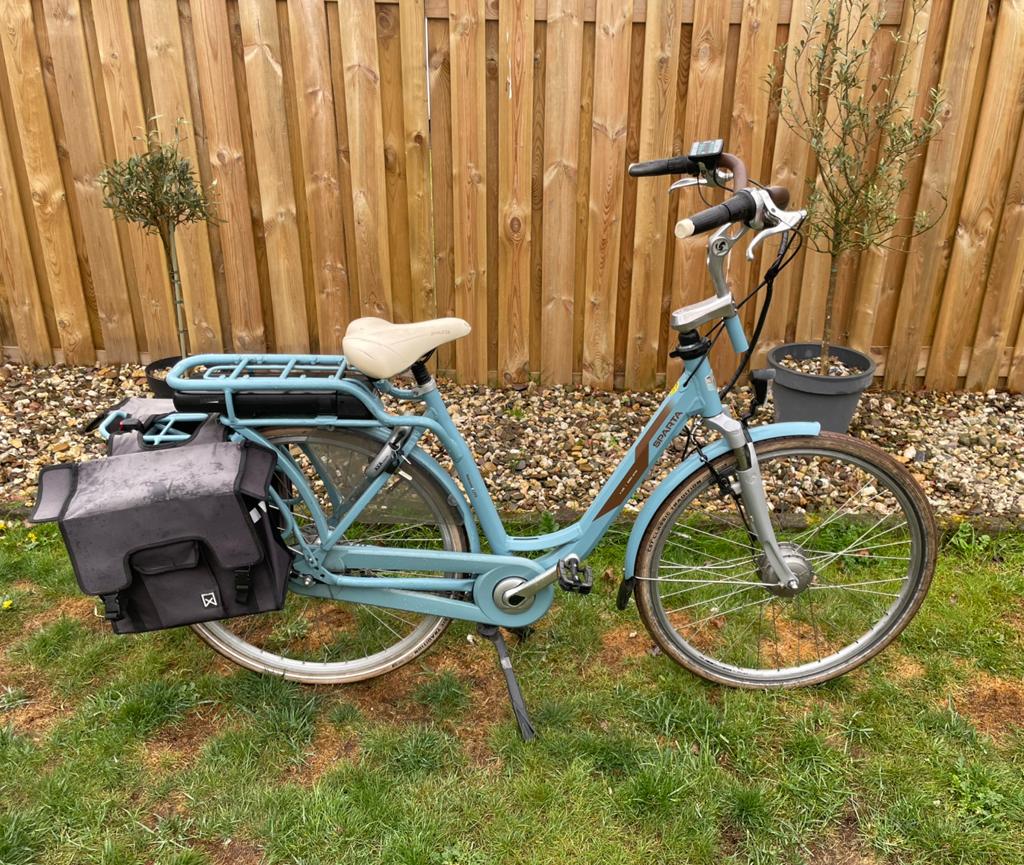 Sparta F7E amazon 4 life baby blauw Elektrische Moederfiets, Ophalen, Sparta, Gebruikt, 51 tot 55 cm