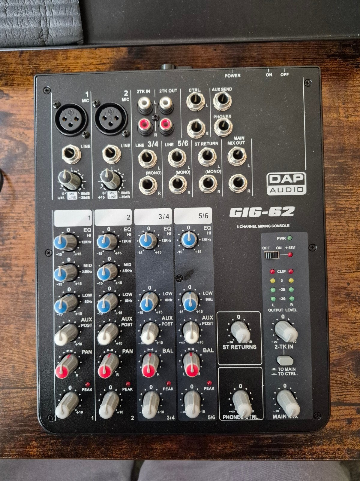 DAP Audio GIG-62 Mixer - Goede staat, lichte gebruikssporen, Muziek en Instrumenten, Ophalen, Gebruikt, Minder dan 5 kanalen, Microfooningang